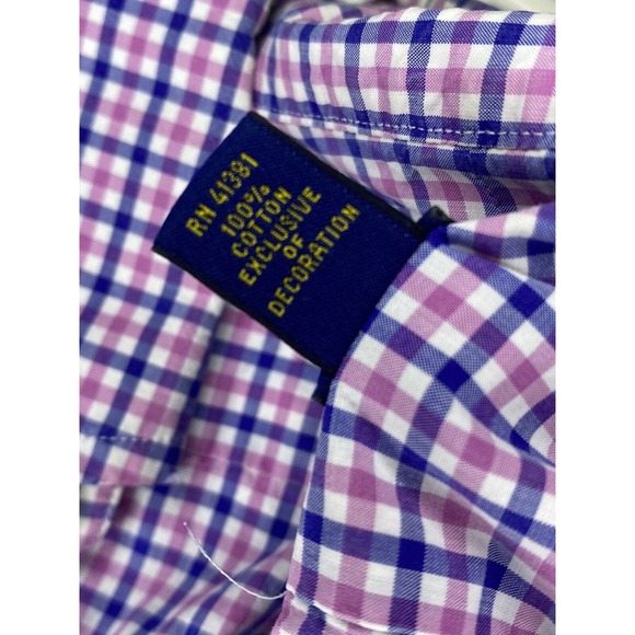 Polo Ralph Lauren Shirt Mens XL Pink Blue Checkered Blue Pony Button Down - Picture 6 of 6